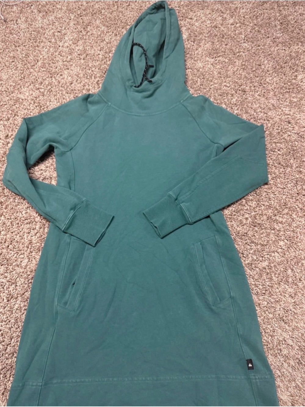 American Giant Teal Hooded Sweatshirt Dress
